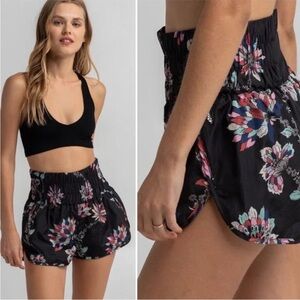 NWOT FP Movement The Way Home Printed Shorts in Black Floral Combo Size Medium